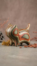 Rainbow Wood Cat Sculpture - Earth