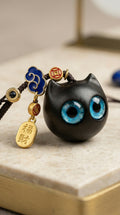 Sandalwood Cat Keychain - Turquoise